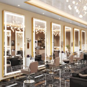 Wall Style Modern Mounted Barber LED Rectangular Mirror