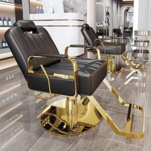 Reclining Modern Barber Shop Chair barber Chairs luxury Gold